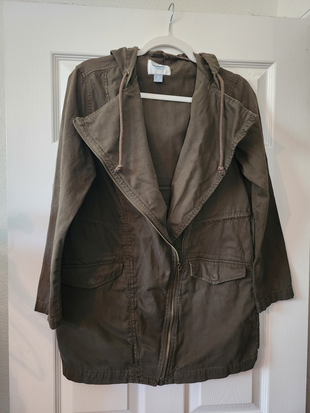 Old Navy Olive Green Hooded Utility Anorak Jacket With Pockets - Picture 3 of 9